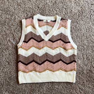 Francesca’s Knit Sweater Vest Crop Top